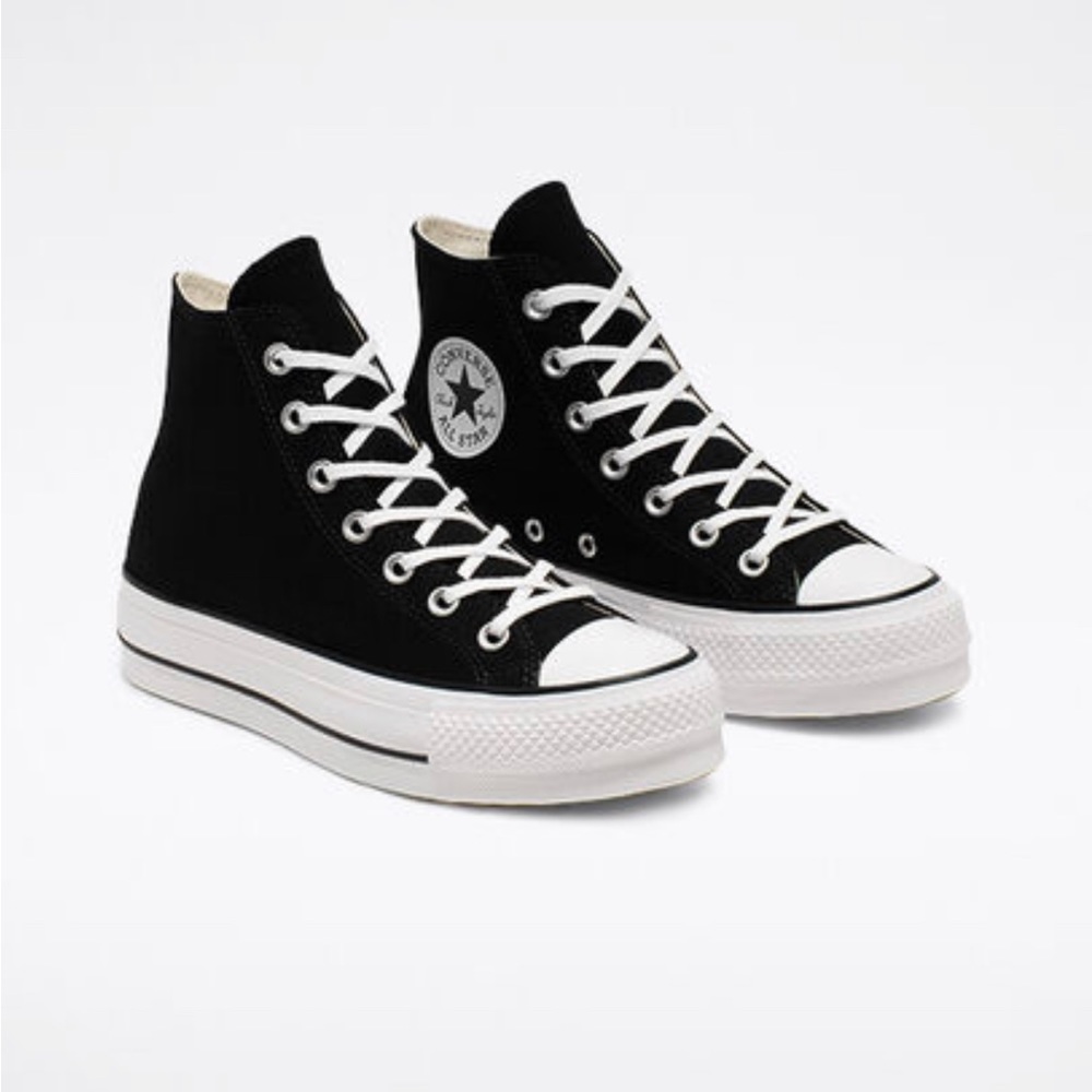 Size 10, Black Platform Converse